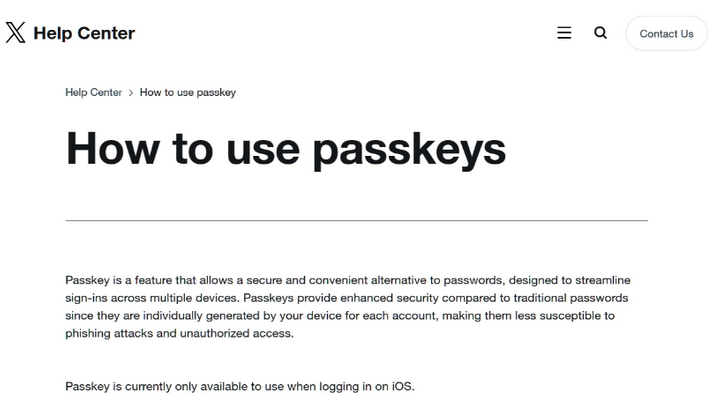 濉溪苹果维修店铺分享iOS用户如何通过通行密钥(Passkey)登录 