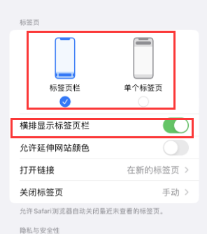 濉溪iPhone授权维修分享Safari浏览器如何切换标签栏位置 