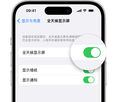 濉溪苹果15预约维修分享iPhone15如何设置全天候显示屏幕可见 